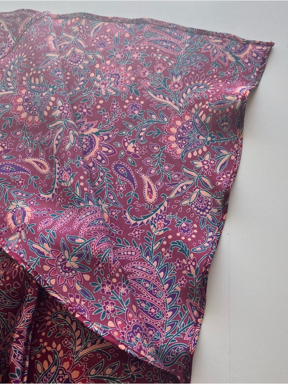 Vintage Versailles Satin Paisley Maxi Chemise Nightgown Slip Dress Burgundy M - Picture 8 of 9